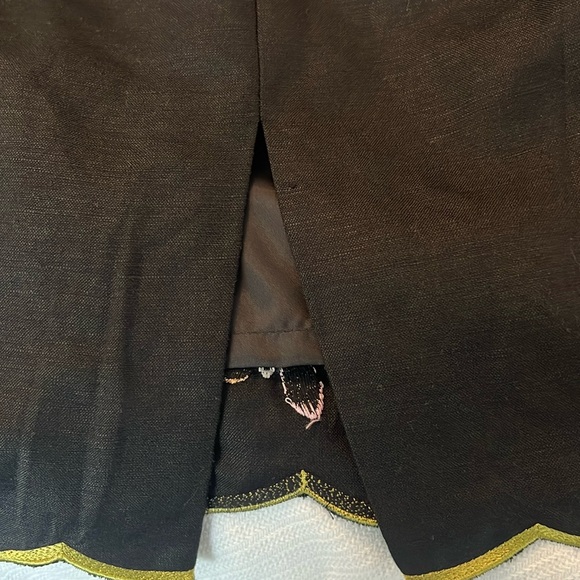 Jessica Howard black floral embroidered halter dress linen blend lined size 12 - Picture 4 of 16